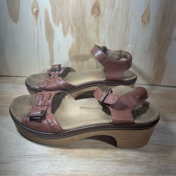 Clarks Preslet Stone Platform Sandals Women's Size 7 - Picture 1 of 9